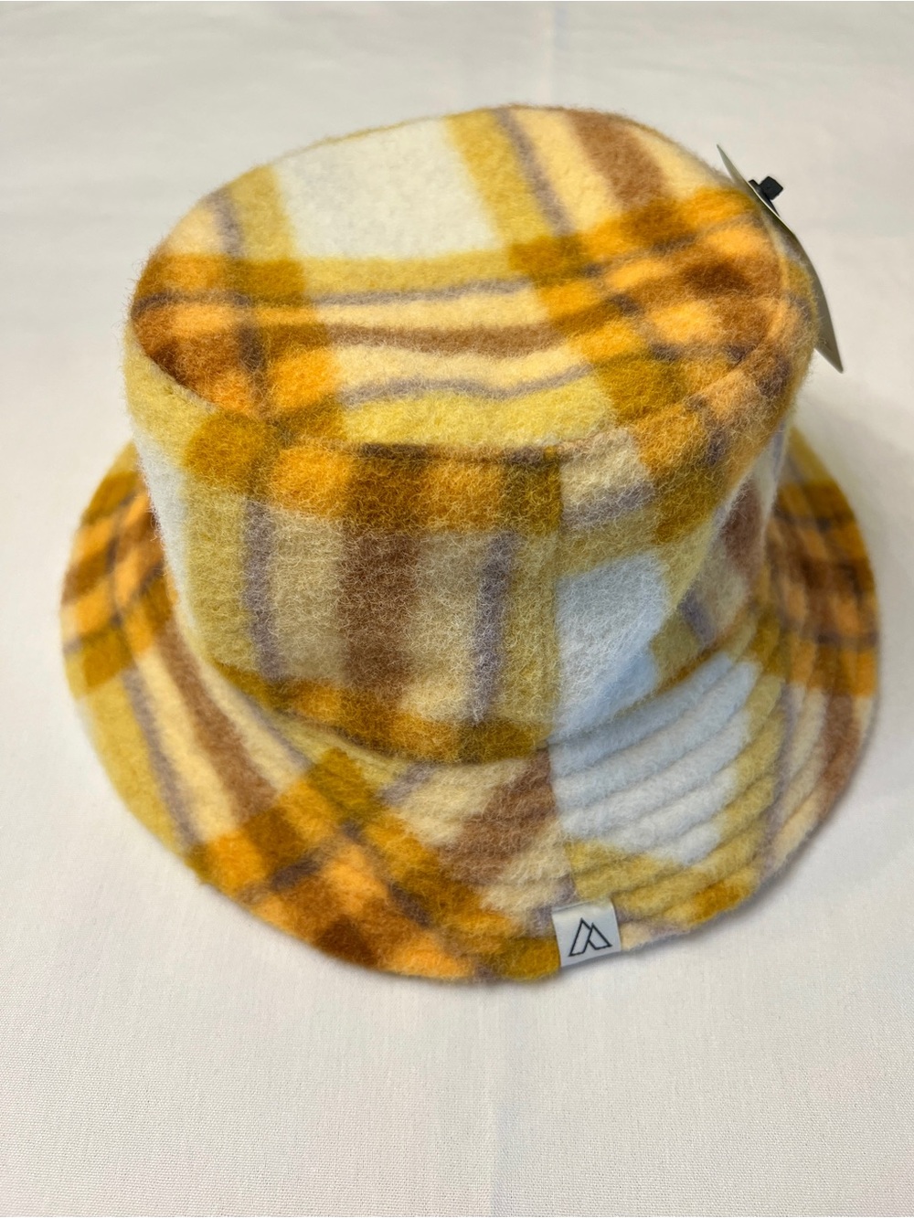 NWT Alpine Design Yellow Plaid Adult Felt Bucket Hat
